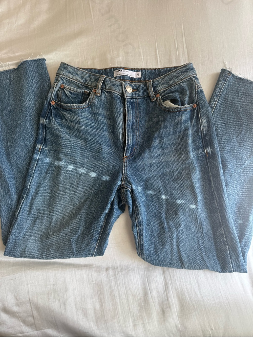 Classic Blue Womens Garage Denim Jeans - Mid Wash